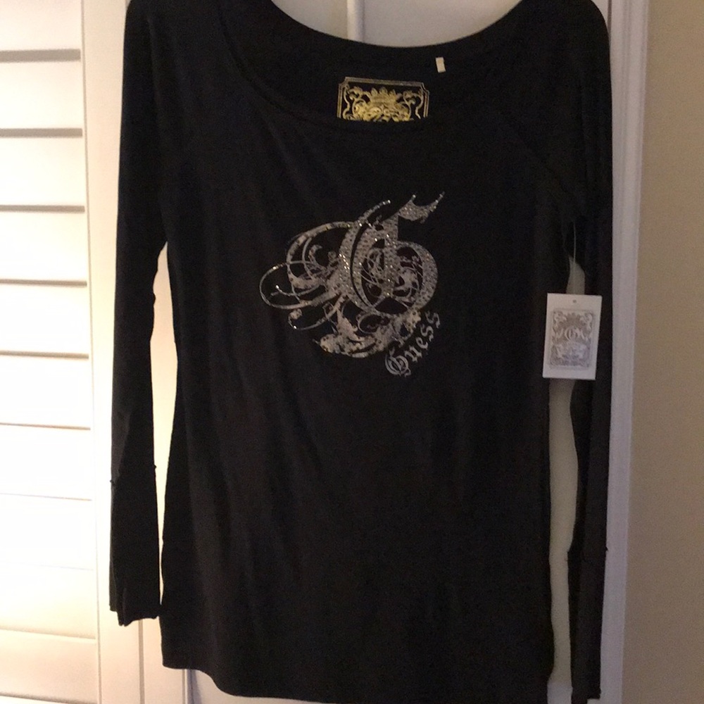Guess Long Sleeve Rhinstone Shirt